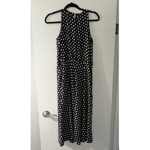 E. D. Michaels Vintage 90's Aline Black Dress with White Polka Dots size 7-8